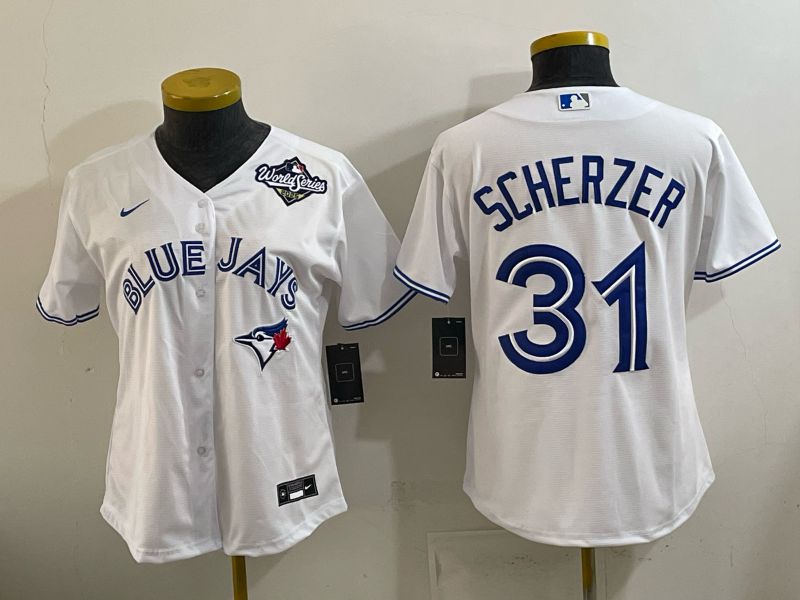Women 2026 Nike Toronto Blue Jays #31 Scherzer White Game MLB Jersey 07->->